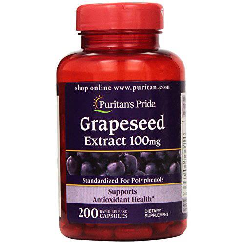 Puritans Pride Grapeseed Extract 100 Mg, 200 Count