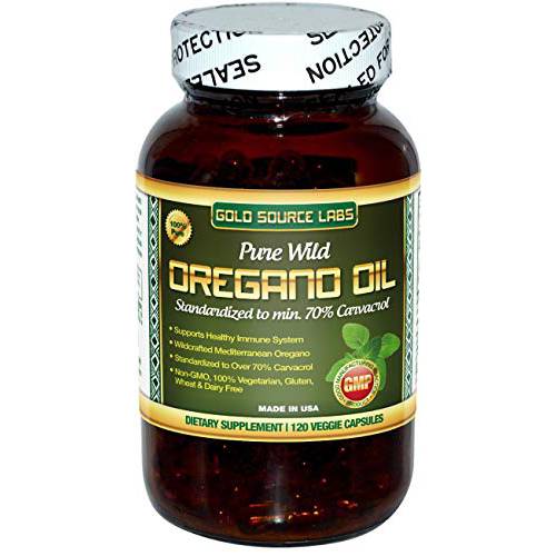 Wild Oregano Oil Capsules - 120 Liquid Veggie Softgels - Pure Standardized Wild Oregano Leaf Extract Offers 70% Carvacrol (32 mg) for Immune System Health - Non GMO, Vegan, Gluten Free
