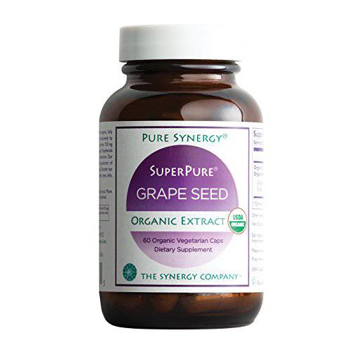 PURE SYNERGY SuperPure Grape Seed Extract | 60 Capsules | Certified Organic | Non-GMO | Vegan | Antioxidant | with Organic Red Wine Grape Skin