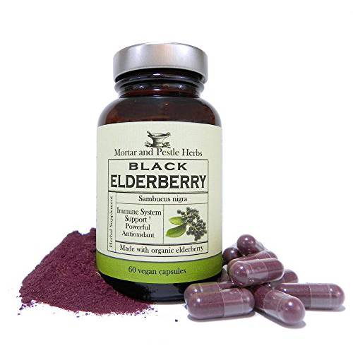 Herbal Roots Black Elderberry Capsules - Max Strength 4,300mg - Made with Organic Sambucus - Immune Support - Vegan and Pure - Made in The USA