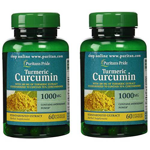 Puritans Pride 2 Pack of Turmeric Curcumin 1000 mg Puritans Pride Turmeric Curcumin 1000 mg-60 Capsules