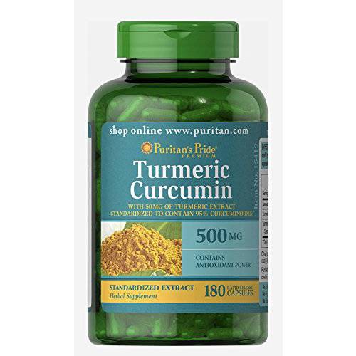 Puritan’s Pride Turmeric Curcumin 500 mg-180 Capsules