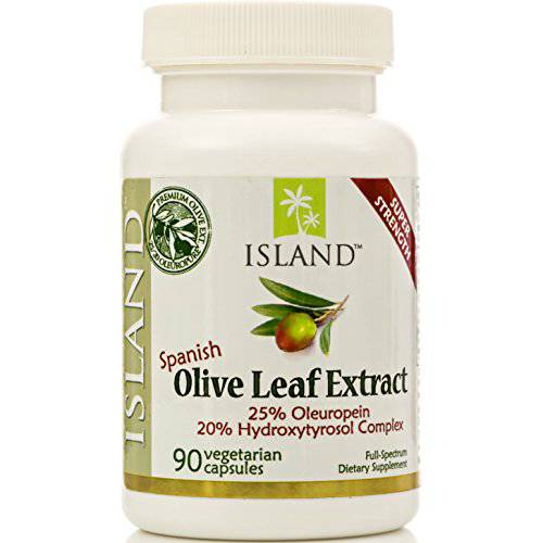 Island Nutrition, Olive Leaf Extract Capsules – 25% Oleuropein (40% Total Polyphenols), Plus 20% Hydroxytyrosol Complex – 100% Grown & Extracted in Spain (90 caps), Real European Olive Leaf Extract