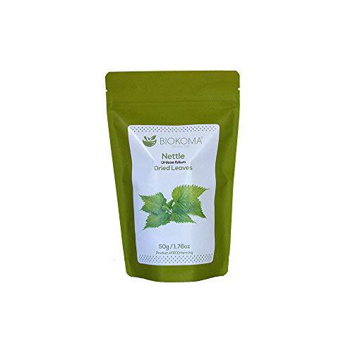 Biokoma Pure and Organic Nettle Dried Leaves 50g (1.76oz) in Resealable Moisture Proof Pouch