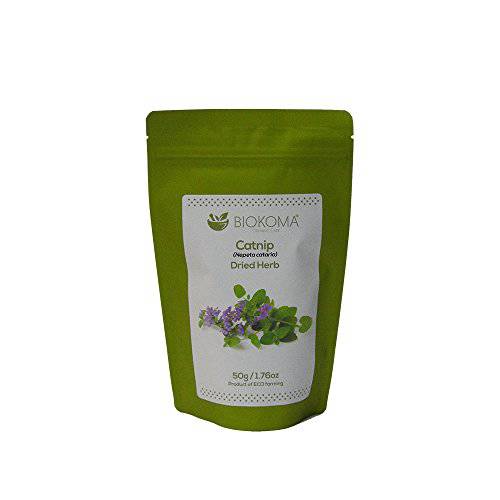 Pure and Natural Biokoma Catnip Dried Herb 50g (1.76oz) in Resealable Moisture Proof Pouch