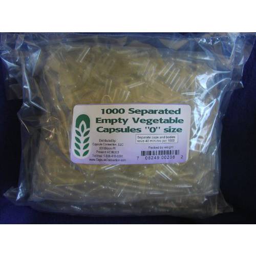 Capsule Connection 1000 Separated Empty Vegetable Capsules,0 Size, 1000 Count Bag