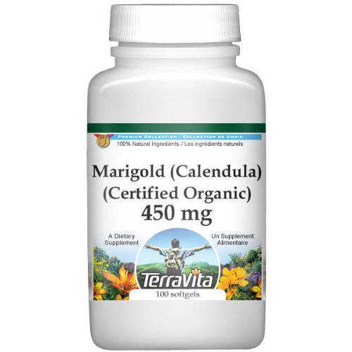 Marigold (Calendula) (Certified Organic) - 450 mg (100 Capsules, ZIN: 517744)
