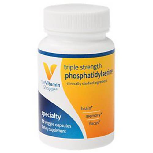 Triple Strength Phosphatidylserine with Clinically Studied Ingredient (Sharp PS™) Brain, Memory Focus Support, Once Daily Gluten Dairy Free (30 Vegetable Capsules) by The Vitamin Shoppe