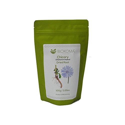 Pure and Organic Biokoma Chicory Dried Root 100g (3.55 oz) In Resealable Moisture Proof Pouch