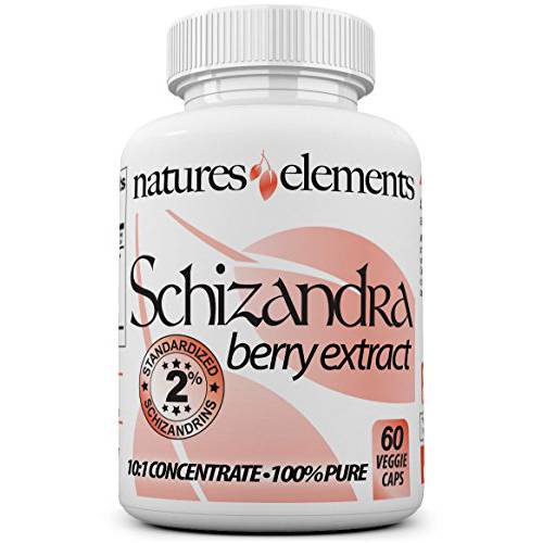 Schizandra Berry Extract - Standardized 10:1 Extract - 2% Schizandrins - (Schisandra Chinensis) - 1 Month Supply - 500mg Veggie Caps