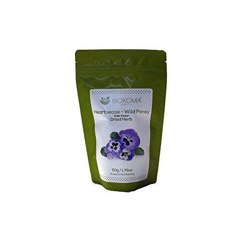 Pure and Natural Biokoma Heartsease - Wild Pansy Dried Herb 50g (1.76oz) In Resealable Moisture Proof Pouch