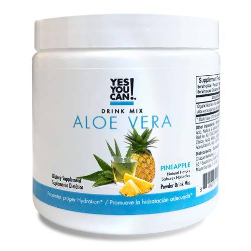 Yes You Can Aloe Vera Drink Mix - Energy Drink Powder, Organic Super Greens Powder from Aloe Vera Plant - Aloe Vera Juice Organic - Greens and Superfoods, Super Greens - Made in The USA (Pineapple)