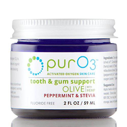 PurO3 Tooth and Gum Support (Peppermint & Stevia) - Ozonated Oil for Teeth