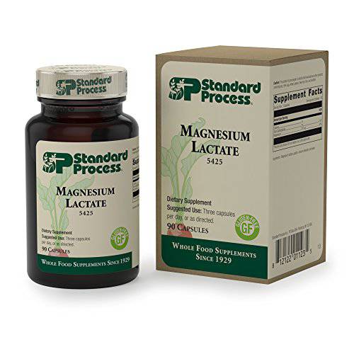 Standard Process Magnesium Lactate - Whole Food Energy, Bone, and Muscle with Magnesium Lactate - Gluten Free - 90 Capsules