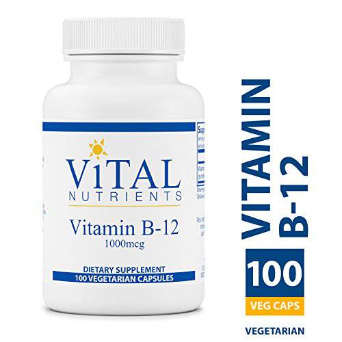 Vital Nutrients - Vitamin B12 - Supports Metabolism of Carbohydrates, Protein, and Fat - 100 Vegetarian Capsules per Bottle - 1000 mcg