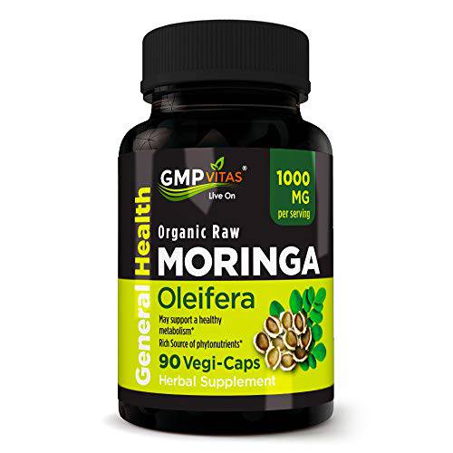 GMP Vitas® Moringa Oleifera 1000 mg 90 Vegetarian Capsules Rich Source