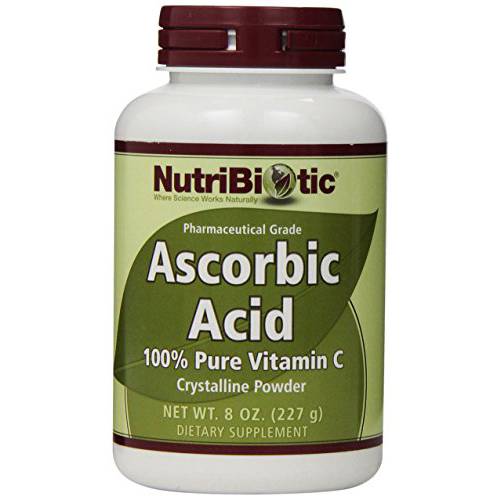NutriBiotic Ascorbic Acid Vitamin C Powder, 8 Oz | Pharmaceutical Grade L-Ascorbic Acid, 2000 Mg Per Serving | Essential Immune & Antioxidant Collagen Support Supplement | Vegan, Gluten & GMO Free
