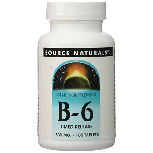 Source Naturals Vitamin B-6, 500 mg Immune System Support - 100 Tablets