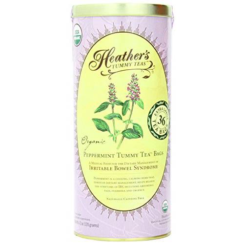 Heather’s Tummy Teas Organic Peppermint Tea for IBS, 36 Jumbo Teabags