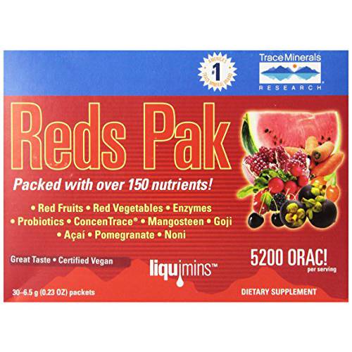 Reds Pak - Reds Superfood Powder Packets | Vital Nutrition with Natural Polyphenols, Antioxidants, Super Fruits, Veggies, Trace Minerals & Probiotics | Gut & Energy Support - Berry Flavor (30 Packets)