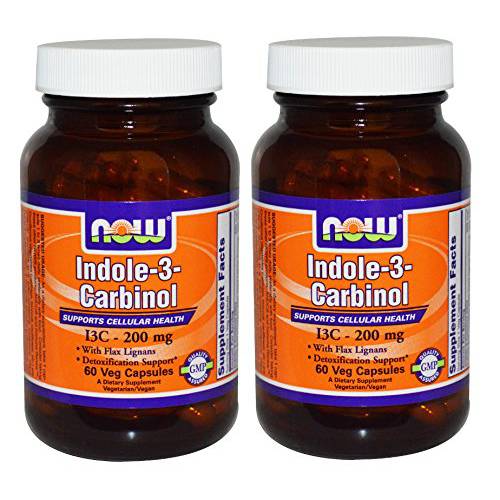 Indole-3-Carbinol (I3C) 200 mg - 60 Veg Capsules x 2 Bottles