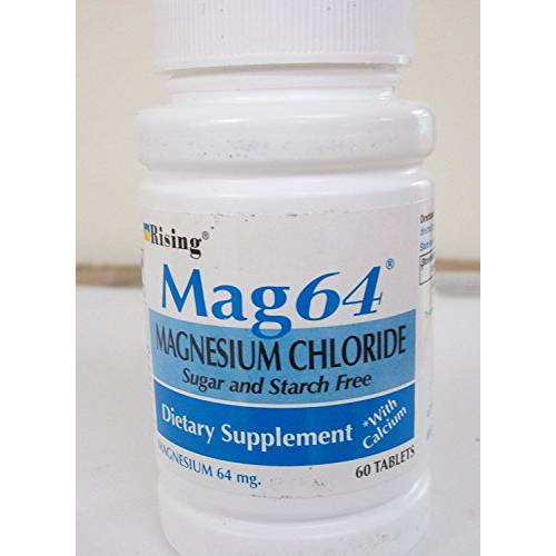 Rising Pharma - Mag64 Magnesium Chloride with Calcium Tablets - 60 Counts