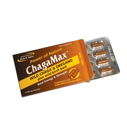 North American Herb & Spice ChagaMax - 12 Vegi Capsules - Chaga Wild Mushroom Supplement - Adaptogen, Adrenal Support, Endurance & Stamina - Non-GMO - 90 Servings