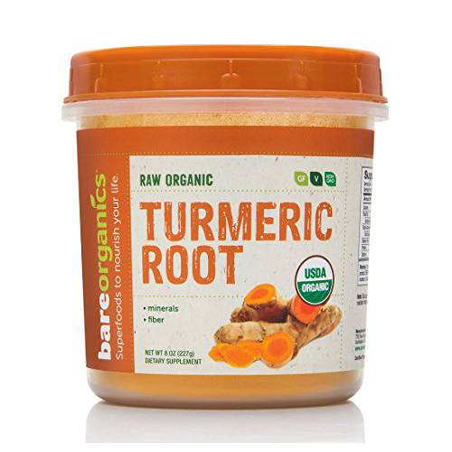 BareOrganics Turmeric Root Powder Superfood, Dietary Supplement, 8 Oz