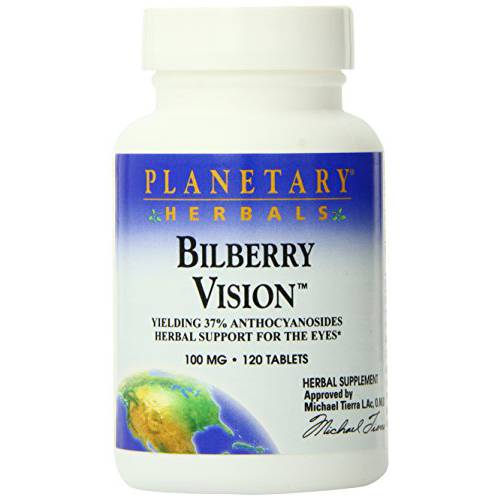 Planetary Herbals Bilberry Vision Tablets, 120 Count