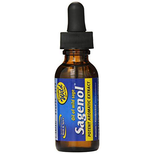 North American Herb & Spice Sagenol - 1 fl. oz. - Wild Sage Oil - Healthy Hormone Support, Antioxidant Power - Non-GMO - 60 Servings