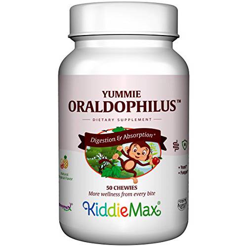 Maxi Health Yummie Oraldophilus - Acidophilus Probiotics - Tropical Flavor - 50 Chewies - Kosher