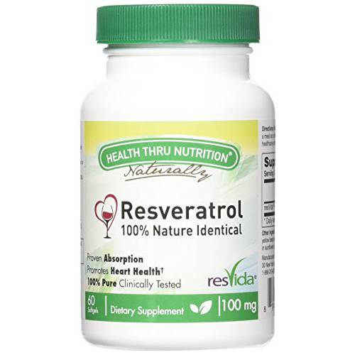 Health Thru Nutrition Resvida Resveratrol Softgels, 100mg (Pack of 60)