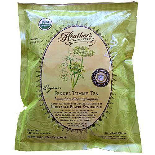 Heather’s Tummy Teas Organic Fennel Tea for IBS, 16 Ounce Loose Tea Pouch