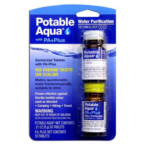 Potable Aqua Water Purification Tablets with PA Plus (Pack of 2)