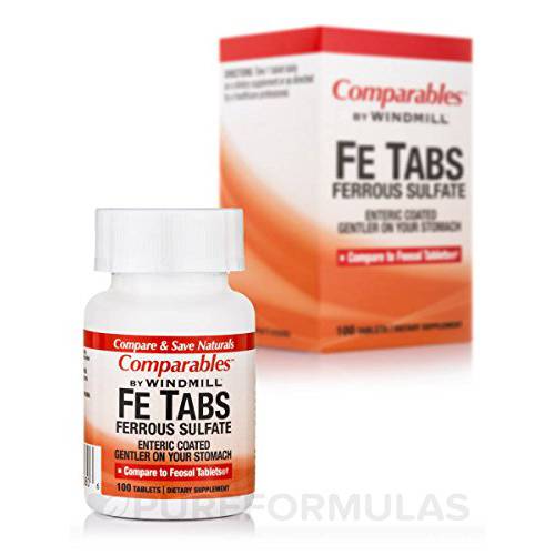 Comparables By Windmill Fe Tabs Ferrous Sulfate Tablets 100 Tablets