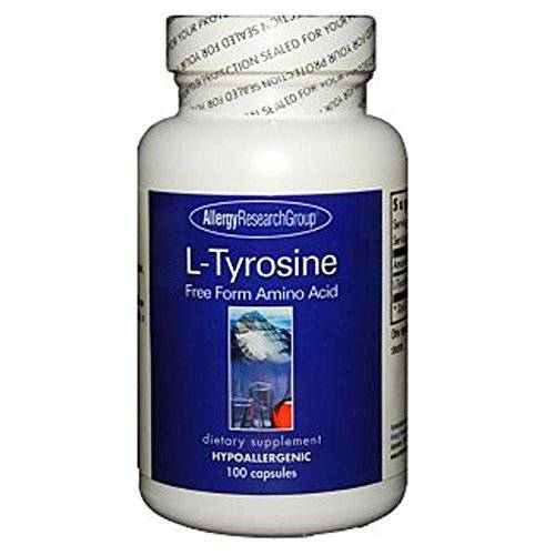 Allergy Research Group - L-Tyrosine 500 mg - Hormone Precursor, Brain - 100 Vegetarian Capsules