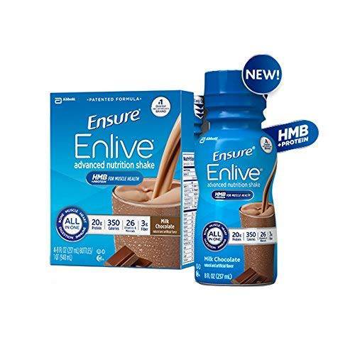 Ensure Enlive Advanced Therapeutic Nutrition Shakes, Chocolate, 8oz Bottles, Case of 24
