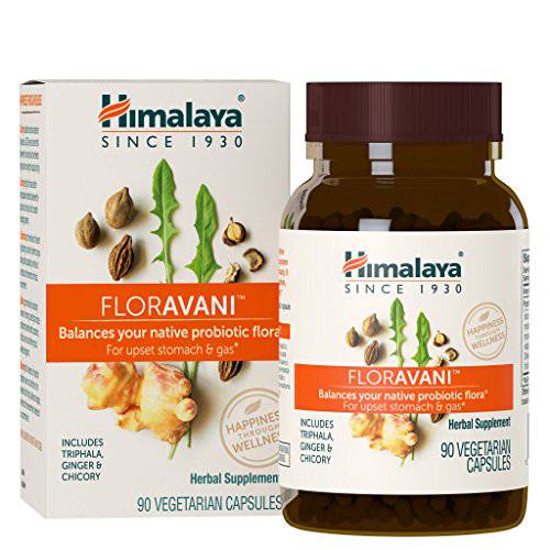 Himalaya FlorAvani, Balances Your Probiotic Flora, for Digestion, Gas, Nausea & Heartburn Relief, 271 mg, 90 Caps, 1 Month Supply