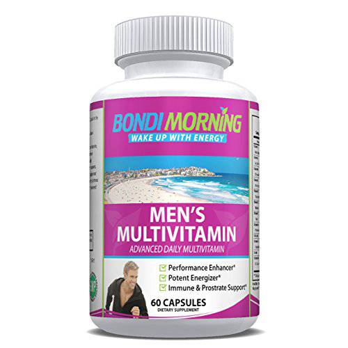 Men’s Multivitamin Capsules - Performance Enhancer & Energizer NonGMO Advanced Daily Dietary Supplement - Vitamins, Minerals, Antioxidants & Herbs - 60 Capsules