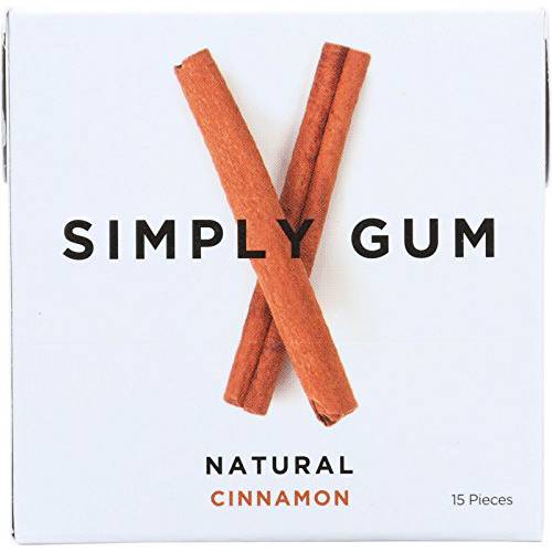 Simply Gum All Natural Gum - Cinnamon - Pack of 12 - 15 Count