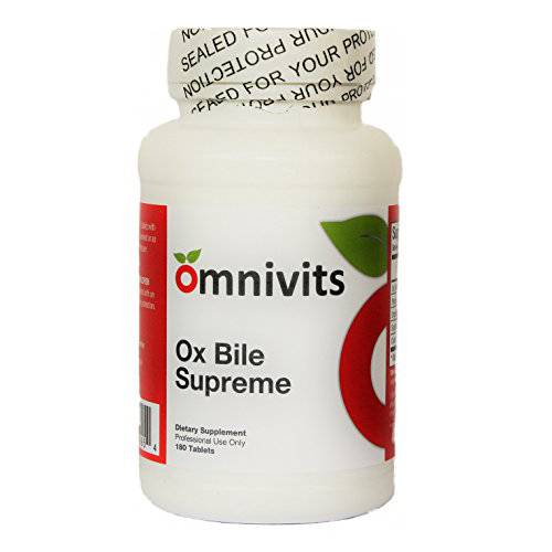 Omnivits Ox Bile Supreme | Bile Salts, Digestive Enzymes & Betaine Organic Beet Concentrate | Nutritional Support for Liver and Gallbladder Function | Aids in Fat Digestion | 180 Tablets