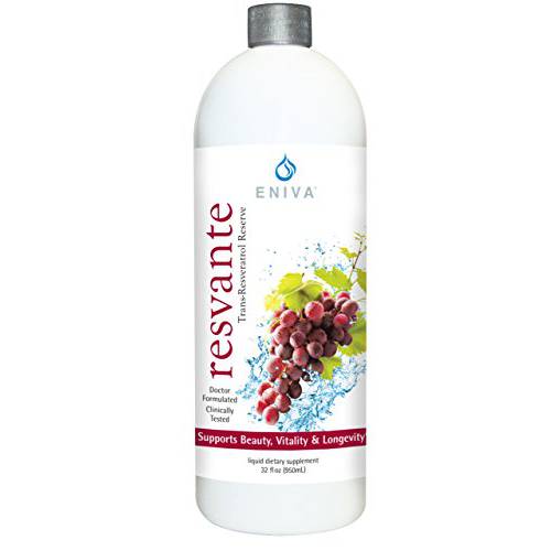 Eniva Resveratrol Supplement Anti-Aging Highest Potency Available Pure Eniva ResVante Liquid - 32 Ounce