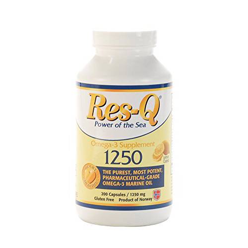 Res-Q 1250 Omega-3 Lemon Coated Fish Oil 200 Capsules by ResQ