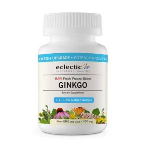 Eclectic Institute Raw Freeze-Dried Ginkgo | Cardiovascular and Circulatory Support, Supports Brain Function, Concentration & Memory | 120 CT