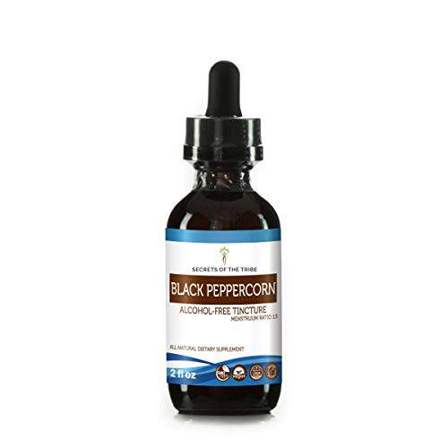Secrets of the Tribe Black Peppercorn Alcohol-Free Liquid Extract, Black Peppercorn (Piper nigrum) Tincture Supplement (2 FL OZ)