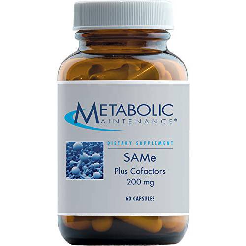 Metabolic Maintenance Same Plus Cofactors - 200mg S-Adenosyl Methionine SAM-e Supplement with Magnesium, Folate, B6, B12 - Methylation, Mood + Joint Support (60 Capsules)