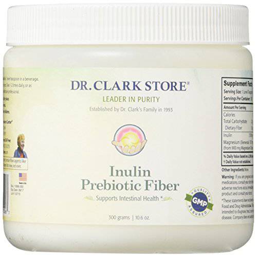 Dr. Clark Inulin Powder (FOS), 300 gm - Prebiotic Soluble Fiber