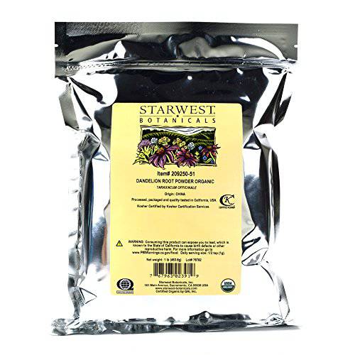 Starwest Botanicals Organic Dandelion Root Powder, 1 Pound
