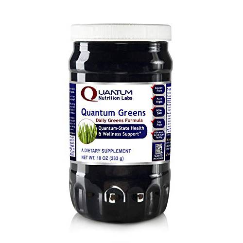 Quantum Greens, 10 Oz Powder - Super Nutrition Greens Formula with Grass-Plus Blend for Quantum-State Health and Vitality Support
