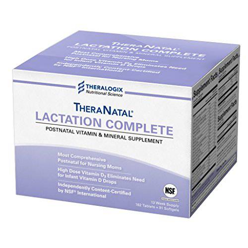 TheraNatal Lactation Complete Postnatal Vitamins with Vitamin D | Comprehensive Formula for Nursing Moms | 91 Day Supply